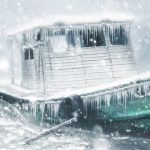boat in snow