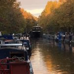 Little Venice, London, showing moored boats