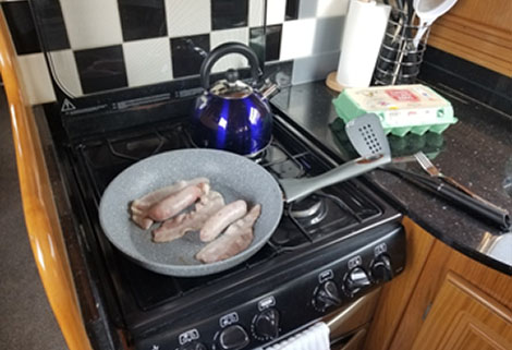 frying pan on stove