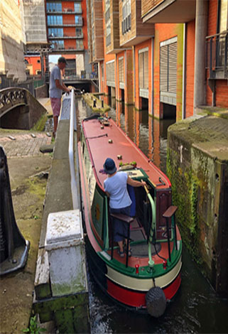 Farmers Lock, Birmingham with canal boat