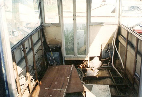 caraboat early days - interior looking forward