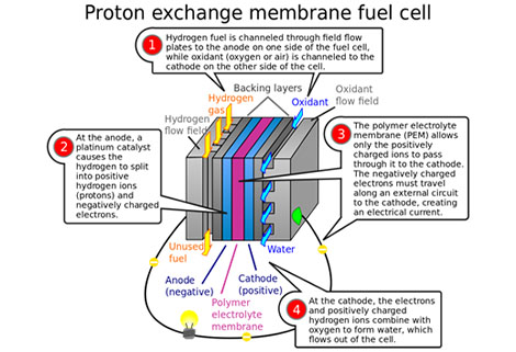 proton exchange membrane fuel cell - hydrogen