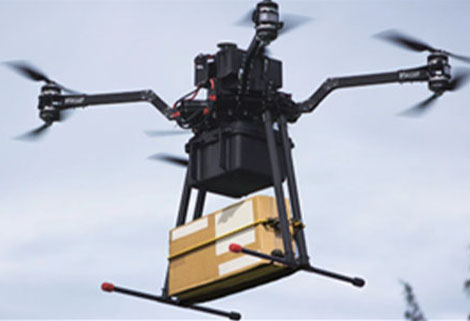 drone delivery in flight