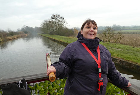 Emma on the Shropshire Union Canal