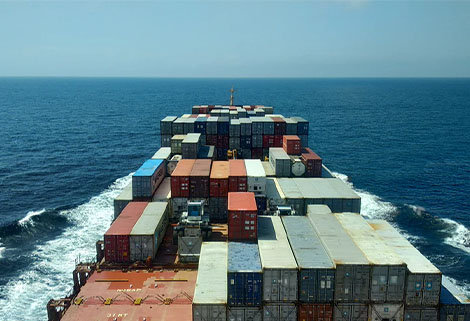shipping containers at sea