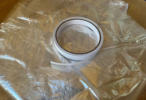 plastic film and double sided sticky tape