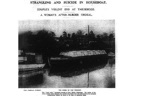 newspaper cutting of murder and suicide on boat