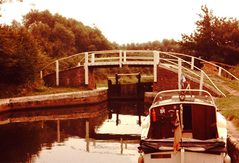 canal boat and bridge