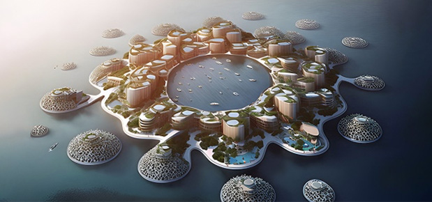 floating city in Dubai
