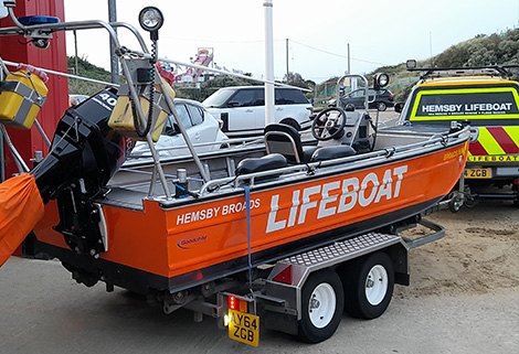 Hemsby Lifeboat for Broads on Trailer