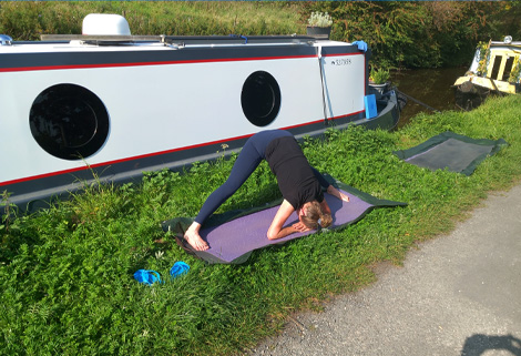 narrowboat and yoga