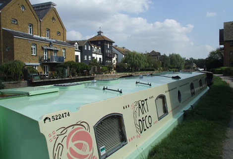 winter 25 - our mooring at Ware - CanalsOnline Magazine Art Deco moored in Ware