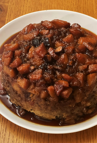 steamed pear and chestnut sponge