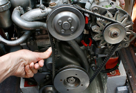 tension check diesel engine fan belt tension