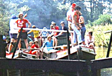 youngsters aboard a narrow boat