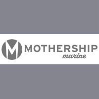 mothership marine - CanalsOnline Magazine MOTHERSHIP Marine logo: circular emblem with an M next to the bold wordmark and 'marine' in cursive on a white band