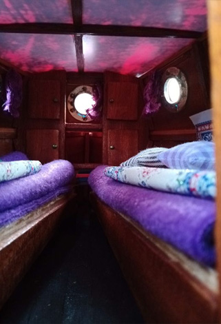 Inside Mayfly model boat