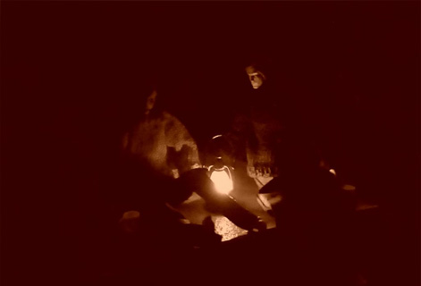 Mayfly characters by candlelight
